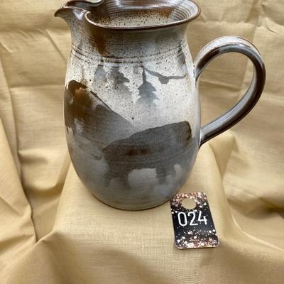 Sale Photo Thumbnail #115: Buffalo & Wolf , beautiful hand thrown pottery 
signed dated  1997