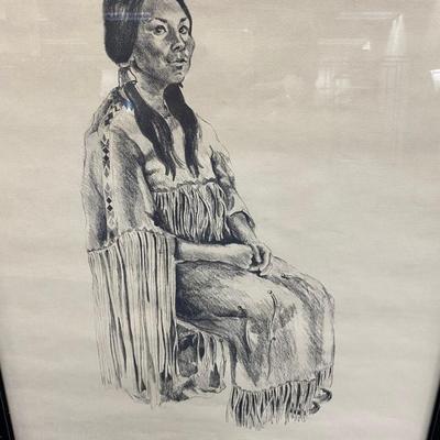 Sale Photo Thumbnail #120: Lakota Indian maid
Printed in the Black Hills of South Dakota
21 inches by 27 inches 
Retail $285