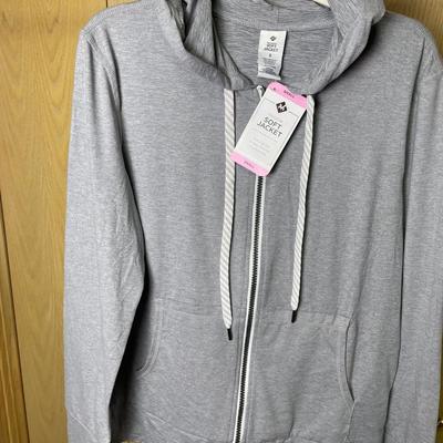 New Women’s Zip-up Knit Grey Hoodie Small