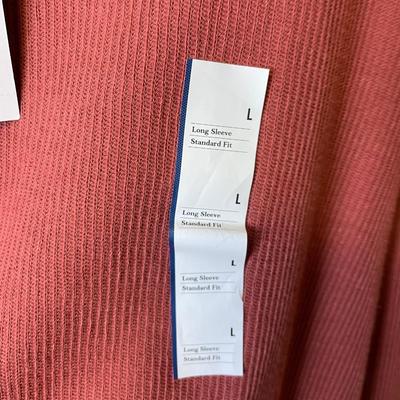 New Men’s Rust Waffle Henley Large