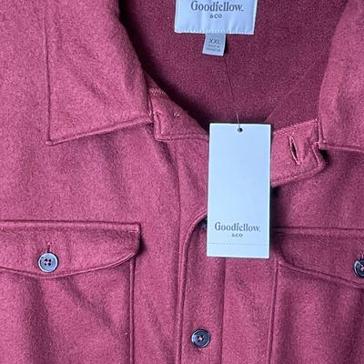 New Men’s Rust Fleece Button Down Shirt XXL