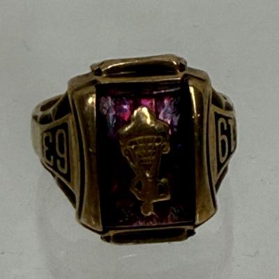 10K Gold 1963 High School Class Ring