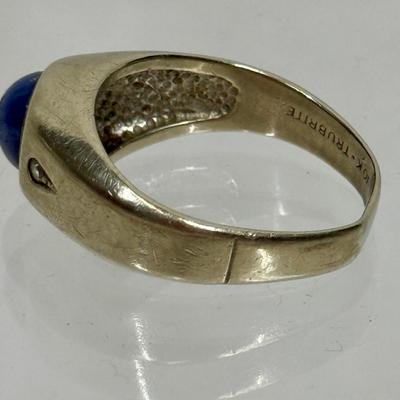 Vintage Trubrite 10K Gold with Oval Sapphire Size 9.5