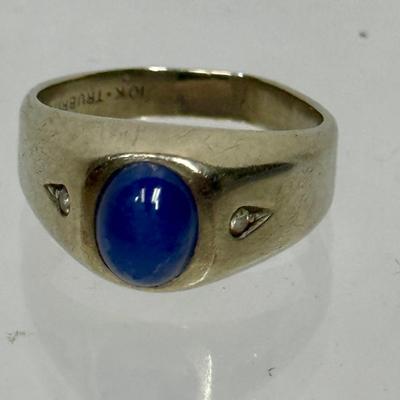 Vintage Trubrite 10K Gold with Oval Sapphire Size 9.5