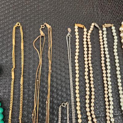 Lot of Costume Jewelry Necklaces Bracelets , Earings , Mother of Pearl, Sarah Coventry , Monet, Les Bernard