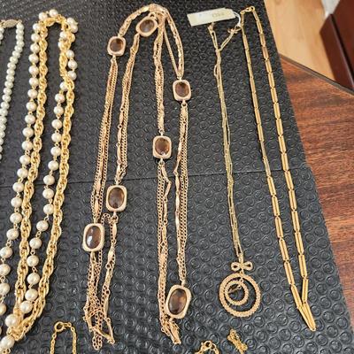 Lot of Costume Jewelry Necklaces Bracelets , Earings , Mother of Pearl, Sarah Coventry , Monet, Les Bernard