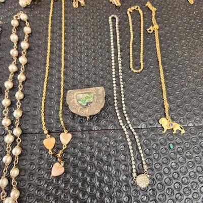 Lot of Costume Jewelry Necklaces Bracelets , Earings , Mother of Pearl, Sarah Coventry , Monet, Les Bernard