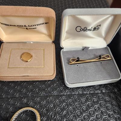 Jewelry Lot Marcasite Heart, Aynsley , Earings, Tie Tack, Cufflinks, Cubic Zirconia necklace, Steel by Design, Bulova Watch,