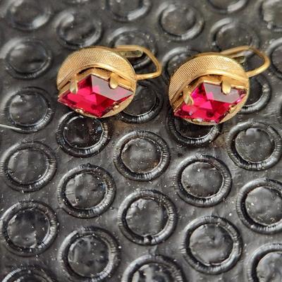 Vintage Jewelry Lot Amethyst Crystal, Bracelet, Cora Earings , Lona W Germany Earings