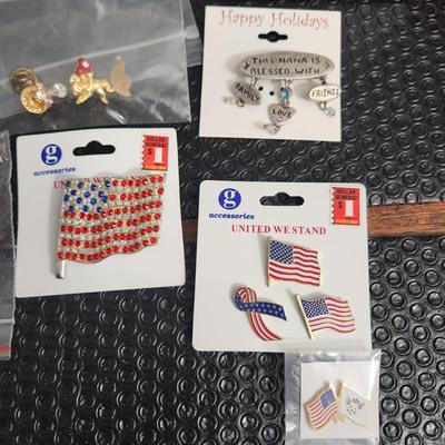 Costume Jewelry Lot Pins ,Lia Sophia Necklaces Earings