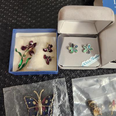 Costume Jewelry Lot Pins ,Lia Sophia Necklaces Earings