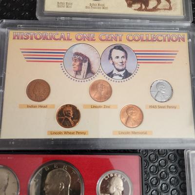 UnitedStates Coins Lot Buffalo Nickels, World War II Coins, 1971 S Eisenhower Dollar, 1976 Proof sets , and others