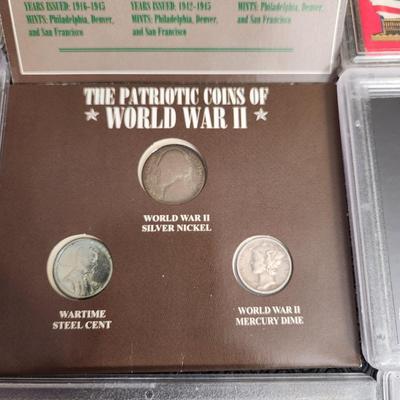 UnitedStates Coins Lot Buffalo Nickels, World War II Coins, 1971 S Eisenhower Dollar, 1976 Proof sets , and others