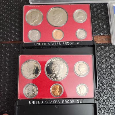 UnitedStates Coins Lot Buffalo Nickels, World War II Coins, 1971 S Eisenhower Dollar, 1976 Proof sets , and others