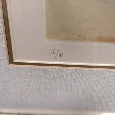 Sale Photo Thumbnail #2102: Reflet sur Mariakerke By René Carcan Etching Titled Numbered and Signed