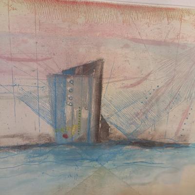Sale Photo Thumbnail #2100: Reflet sur Mariakerke By René Carcan Etching Titled Numbered and Signed