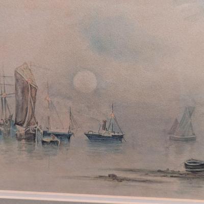 Sale Photo Thumbnail #2125: Watercolor Painting Framed & Signed