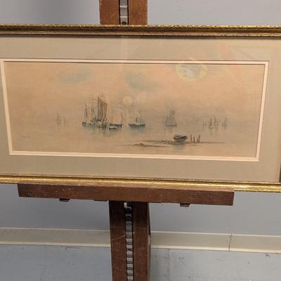 Sale Photo Thumbnail #2124: Watercolor Painting Framed & Signed
