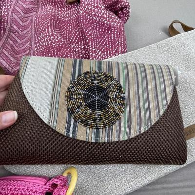 4 Purses & Fabric Basket