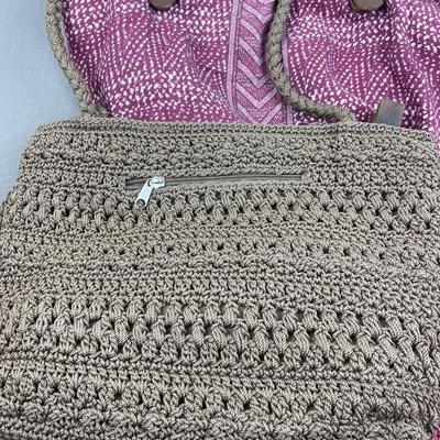 4 Purses & Fabric Basket