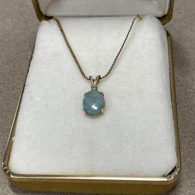 14k Opal pendant