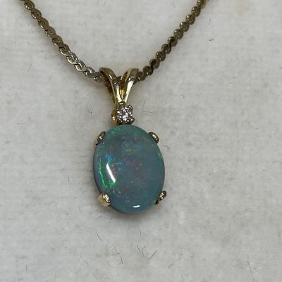 14k Opal pendant