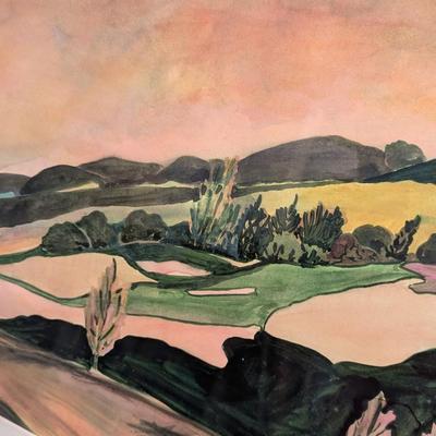Sale Photo Thumbnail #2142: Framed Watercolor Painting By Local Artist Parrish Rhodes