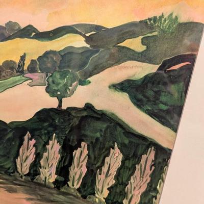 Sale Photo Thumbnail #2141: Framed Watercolor Painting By Local Artist Parrish Rhodes