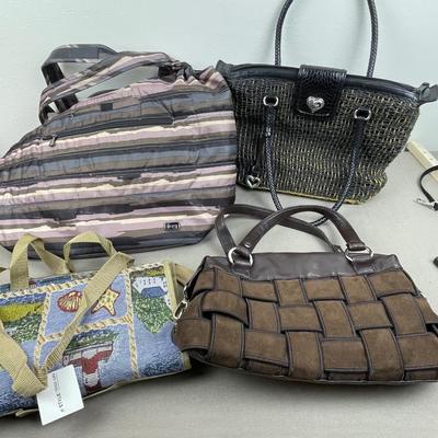 4 Purses including Rolling Tote, Lug, Brighton