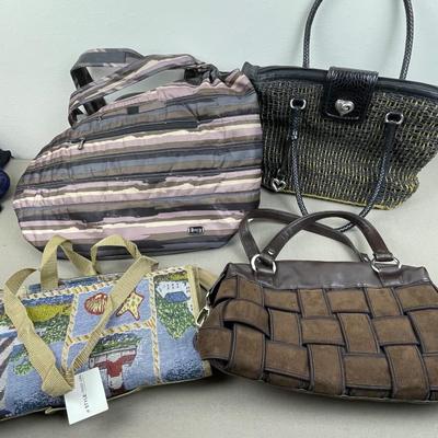 4 Purses including Rolling Tote, Lug, Brighton