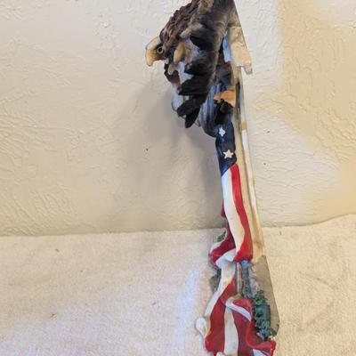 American Flag and Bald Eagle Figurine