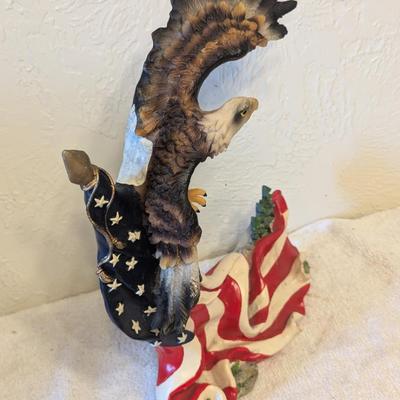 American Flag and Bald Eagle Figurine
