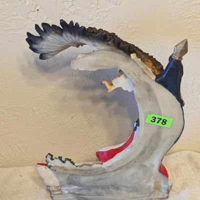 American Flag and Bald Eagle Figurine