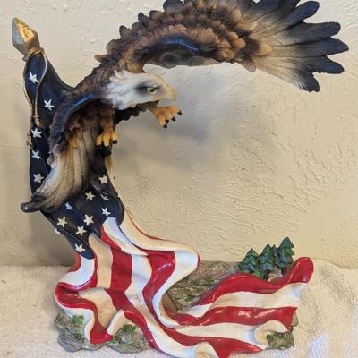 American Flag and Bald Eagle Figurine