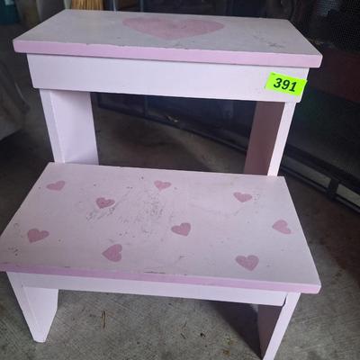 Pink step stool for children