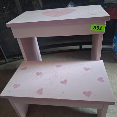 Pink step stool for children