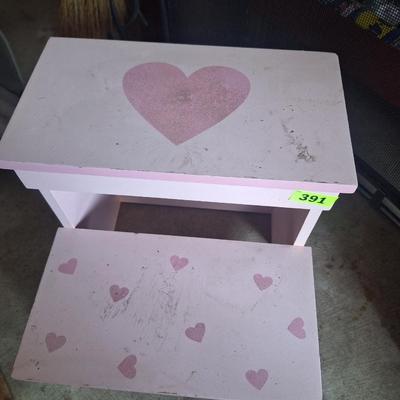 Pink step stool for children