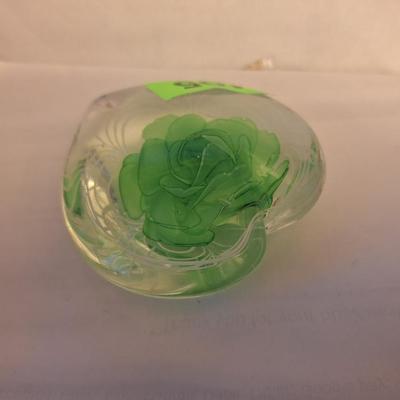 Heart shaped glass paperweight