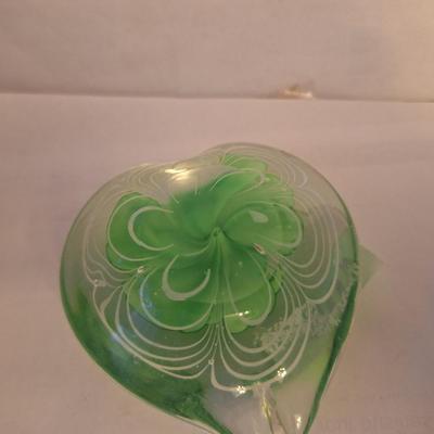 Heart shaped glass paperweight
