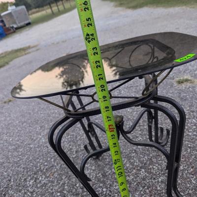 Glass top side table