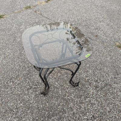 Glass top side table