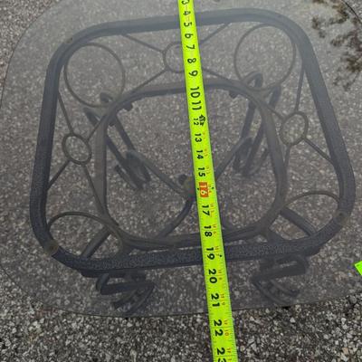 Glass top side table