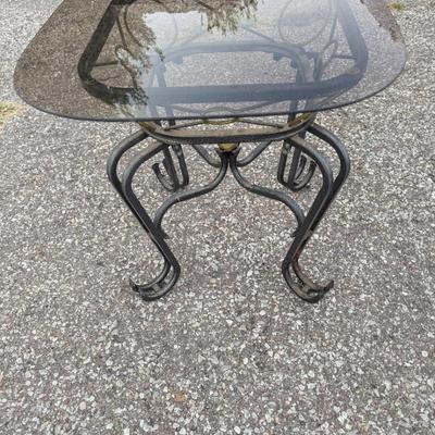 Glass top side table