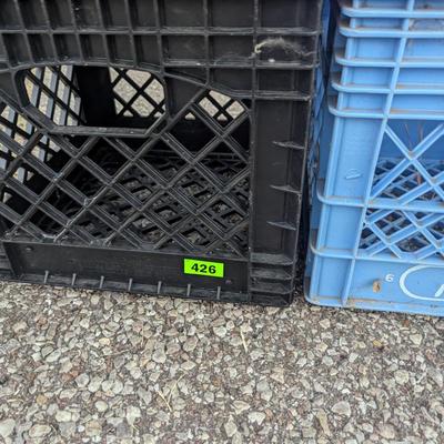 5 Plastic milk crates