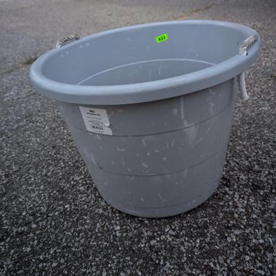Grey Large utility bucket rope handles plastic