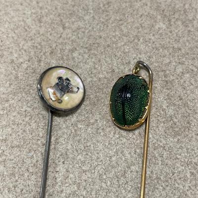 Sterling dog pin and beetle pin