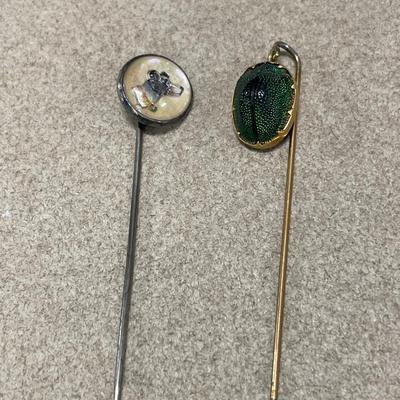 Sterling dog pin and beetle pin