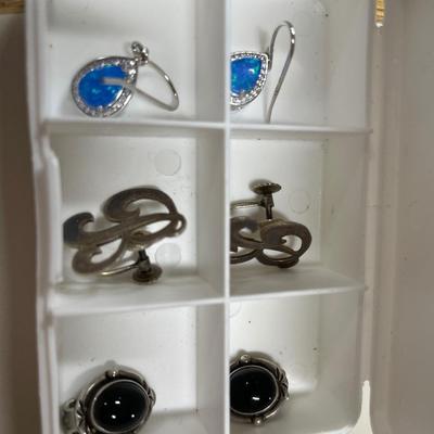 3 pairs sterling earrings in Safeway case