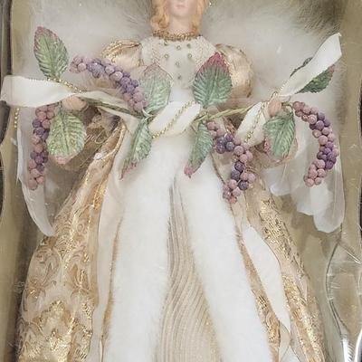 Sale Photo Thumbnail #278: Vintage Angel Treetopper 16" Porcelain Hand Crafted in Original Box  & other Christmas items

Will receive everything pictured as is