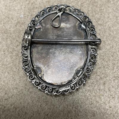 Silver tone trinket holders and brooch